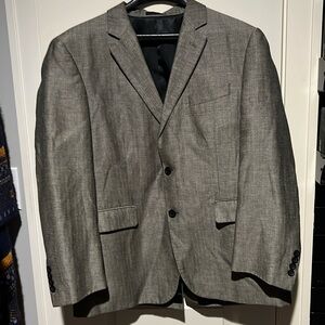 Andrew Fezza Black Herringbone Suit Jacket - Size 42S
